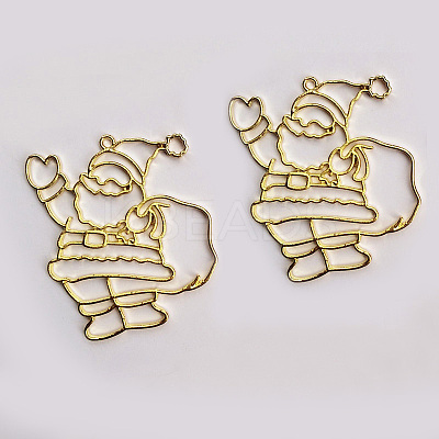 Zinc Alloy Open Back Bezel Pendants PALLOY-F242-02G-01-1