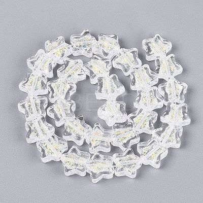 Handmade Foil Glass Beads Strands FOIL-Q002-07F-1
