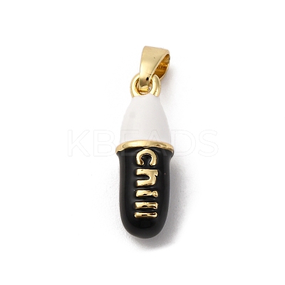 Brass Enamel Pendants KK-Q098-40G-C-1