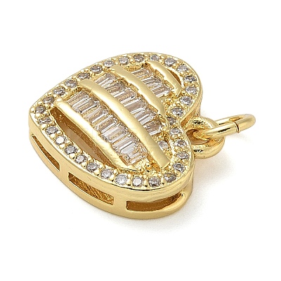 Rack Plating Brass Micro Pave Cubic Zirconia Pendants KK-K392-36G-1
