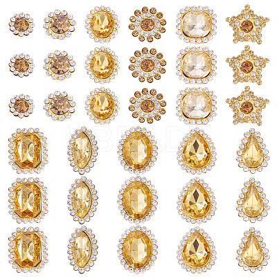100Pcs Teardrop/Heart/Star Sew on Rhinestones GACR-TA0001-07G-1