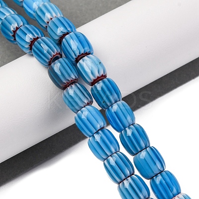 Handmade Lampwork Chevron Beads Strands LAMP-K041-01B-07-1