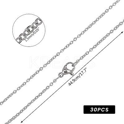 Trendy Unisex 304 Stainless Steel Cable Chain Necklaces STAS-UN0003-39P-1