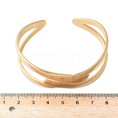 304 Stainless Steel Cuff Bangles for Women BJEW-U032-15G-1