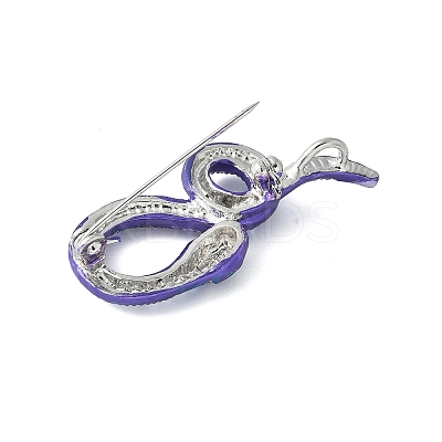 Snake Alloy Rhinestone Brooches for Backpack Clothes JEWB-V003-03P-1