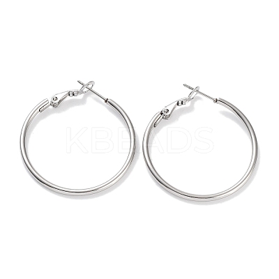 Non-Tarnish Ring 304 Stainless Steel Hoop Earrings for Women Men EJEW-B049-02B-P-1