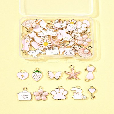 40Pcs 20 Styles Alloy Enamel Pendants ENAM-FS0003-33-1