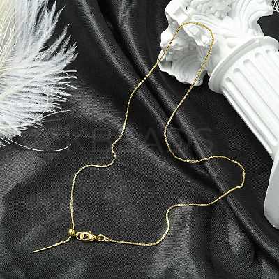 1mm Rack Plating Brass Box Chain Adjustable Slider Necklaces for Women Men X-MAK-L044-56G-1