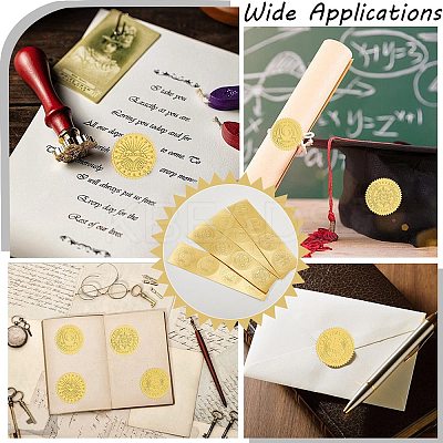 40 Sheets 4 Styles Plastic Self Adhesive Gold Foil Embossed Stickers DIY-CP0010-45-1