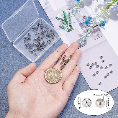 100Pcs 304 Stainless Steel Beads STAS-UN0025-47-1