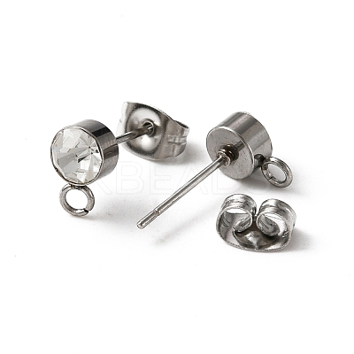 304 Stainless Steel Stud Earrings Findings STAS-WH0029-44C-P-1