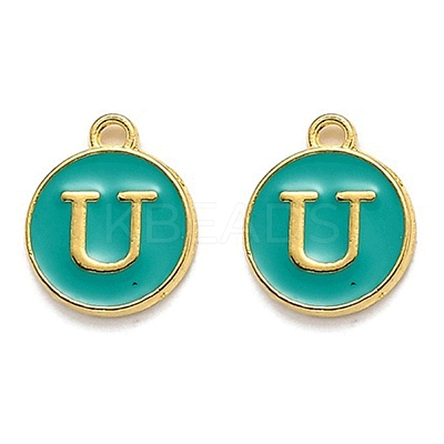 Golden Plated Alloy Enamel Charms X-ENAM-Q437-15U-1