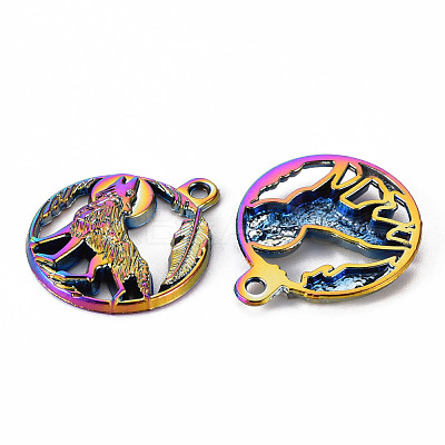 Alloy Howling Wolf Pendants PALLOY-S180-111-NR-1
