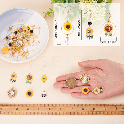 DIY Sunflower and Bee Earring Making Kit DIY-SC0020-20-1