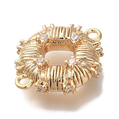 Brass Micro Pave Cubic Zirconia Chandelier Component Links KK-U038-10G-1