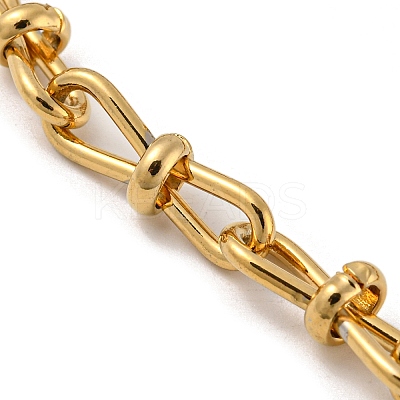 201 Stainless Steel Bowknot Link Chain Bracelets BJEW-G696-02G-1