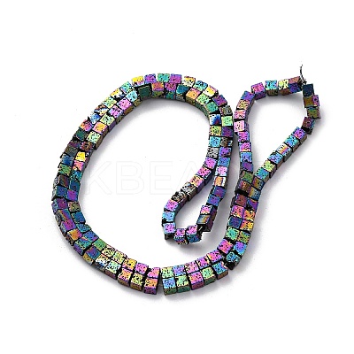 Electroplated Natural Lava Rock Beads Strands G-A256-B01-02D-1