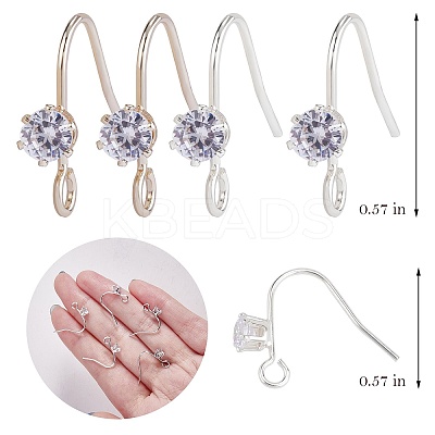 20Pcs 2 Color Brass Earring Hooks JX502A-1