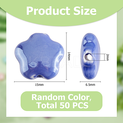50Pcs Handmade Porcelain Beads PORC-HS0001-04-1