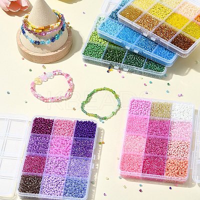 DIY Round Glass Seed Beads Bracelets Jewelry Making Kits DIY-YW0010-35-1