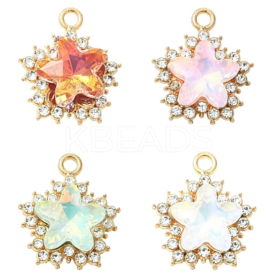 10Pcs Alloy Glass Pendants FIND-YW0010-02-1