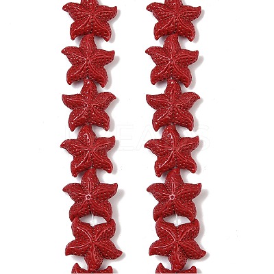 Synthetic Coral Dyed Carved Beads Strands CORA-K009-06C-05-1