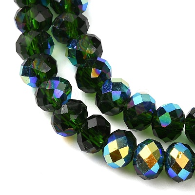Electroplate Transparent Glass Beads Strands EGLA-A046-01B-18-1