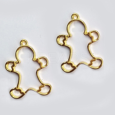 Zinc Alloy Open Back Bezel Pendants PALLOY-F242-02G-08-1