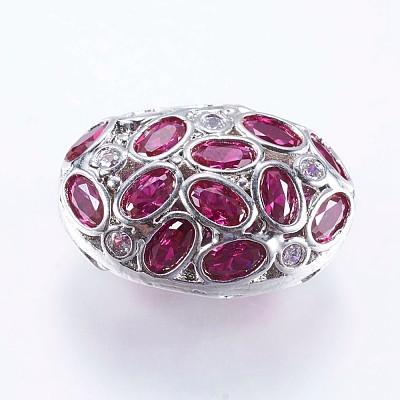 Brass Micro Pave Cubic Zirconia Beads ZIRC-F073-02B-1