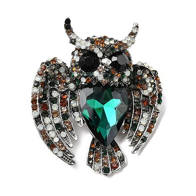 Alloy Rhinestone Brooches for Clothes for Women Men JEWB-F042-10AS-1
