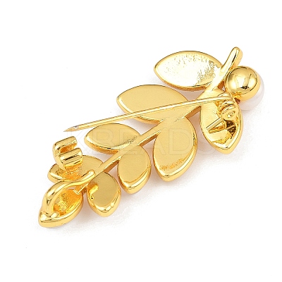 Brass White Shell Brooch JEWB-C047-01G-1