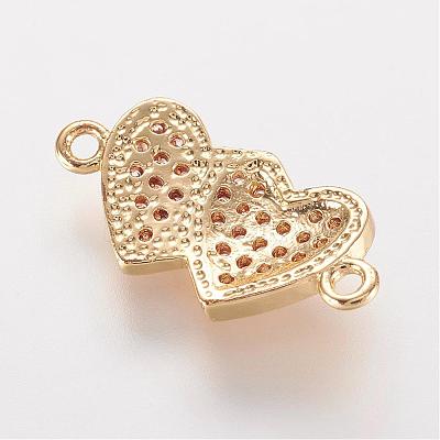 Brass Micro Pave Cubic Zirconia Links ZIRC-K061-100G-1