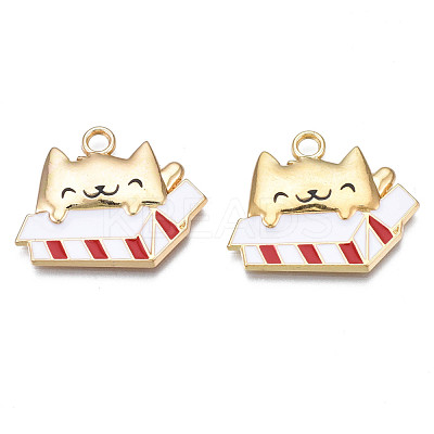 Rack Plating Alloy Enamel Pendants PALLOY-N172-011-1