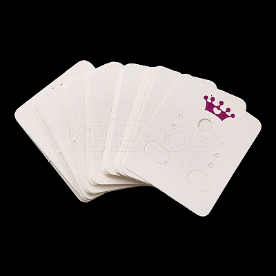 50Pcs Rectangle Paper Crown Print Earring Display Cards X1-CDIS-M008-01B-1