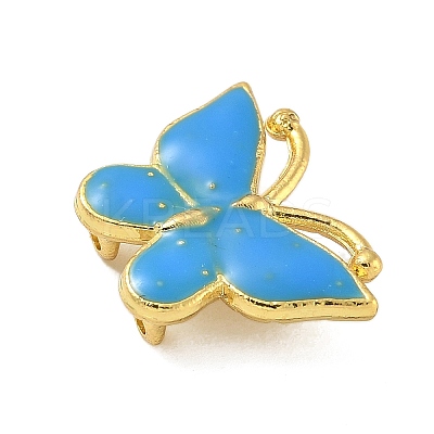 Rack Plating Brass Enamel Butterfly Connector Charms KK-A234-026G-1