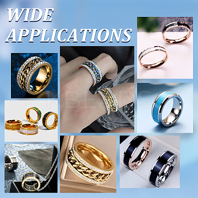 24Pcs 24 Style 201 & 304 Stainless Steel Grooved Finger Ring Settings STAS-UN0044-15-1