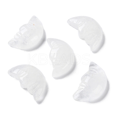 Natural Quartz Crystal Carved Healing Moon with Human Face Figurines G-B062-06F-1