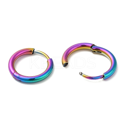 Ion Plating(IP) Titanium Alloy Huggie Hoop Earrings for Women EJEW-A100-01A-RC-1