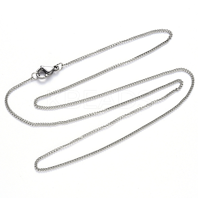 Non-Tarnish 304 Stainless Steel Curb Chain Necklace NJEW-S420-001B-P-1