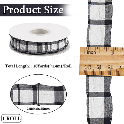 Cloth Plaid Ribbon OCOR-WH20071-001G-1
