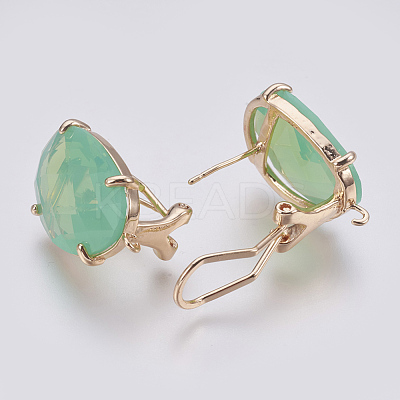 Faceted Glass Stud Earring Findings GLAA-F084-D06-1