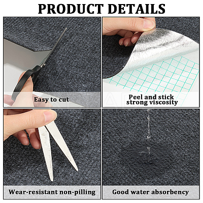 10Pcs 2 Colors Square Self-adhesion Polyester Carpet Tape DIY-CN0003-16-1