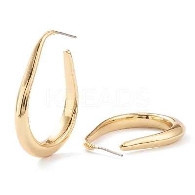 Brass Half Hoop Earrings EJEW-H109-12G-1