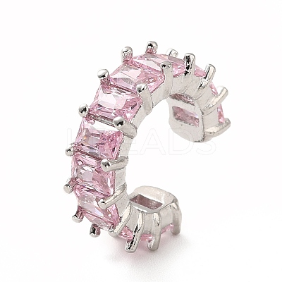 Cubic Zirconia Tennis Cuff Earrings EJEW-K093-09P-04-1