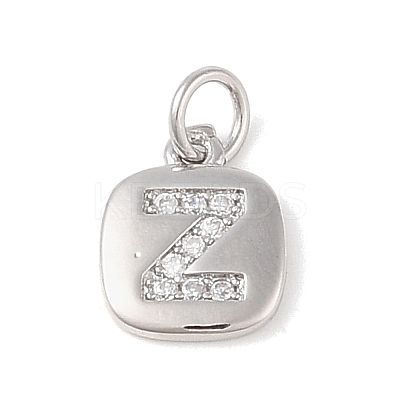 Rack Plating Brass Micro Pave CLear Cubic Zirconia Charms KK-E110-14P-Z-1