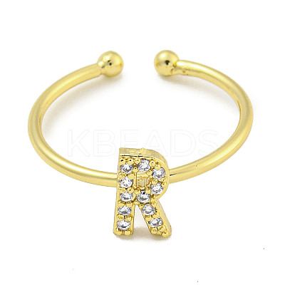Rack Plating Brass Open Cuff Rings for Women RJEW-F162-02G-R-1