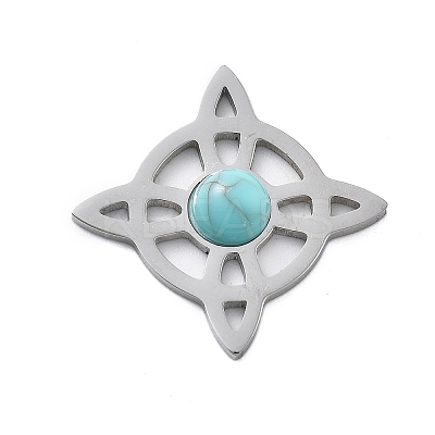 Synthetic Turquoise Pendants STAS-I327-14P-01-1