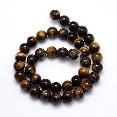 Natural Grade AB Tiger Eye Round Beads Strands X-G-O047-02-8mm-1