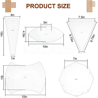 Transparent Acrylic Quilting Templates DIY-WH0381-004-1