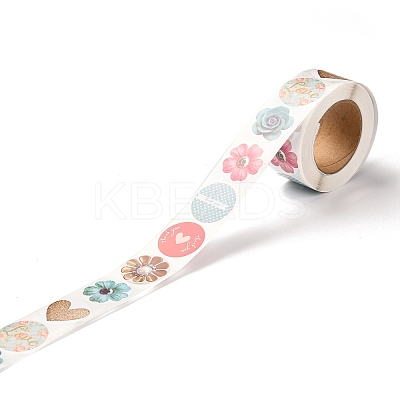 3D Flower & Heart Pattern Roll Stickers X-DIY-B031-05-1